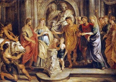 Het huwelijk van Constantijn en Fausta en van Constantia en Licinius door Peter Paul Rubens